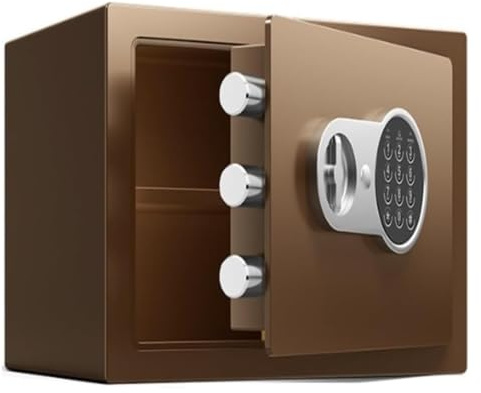 Säkerhetsskåp i skåpstil, Skåp Säkerhetsskåp Små kassaskåp Elektronisk Hem Mini Säkerhetsbox(Brown)