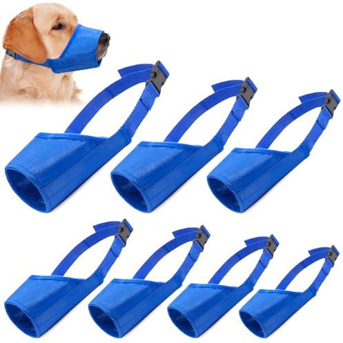 Coppthinktu Lot de 7 muselières pour Chien pour Mordre, aboyer et mastiquer, Couverture réglable pour Chiens de Petite, Moyenne et Grande Taille, muselière Douce et Confortable pour museau Long