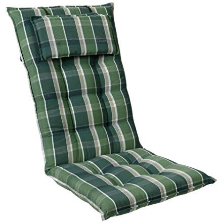 Homeoutfit24 Gartenstuhlauflagen Niedriglehner – 7er Set – Komfort-Polster 6,5 cm – Oeko-TEX Zertifiziert – pflegeleicht – Blau – Made in EU