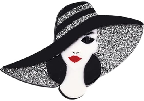 Danlai Women Shiny Brooches Acrylic Brooches Mother's Day Aesthetic Brooches Stylish Character Pin for Women