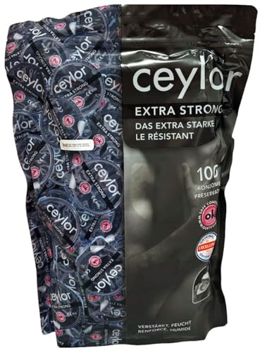 Ceylor Extra Strong 100 verstärkte Kondome, für Analverkehr, Großpackung für zuverlässige Sicherheit in jeder Stellung, verpackt im hygienischen Dösli für einfache Handhabung, Premium-Qualität
