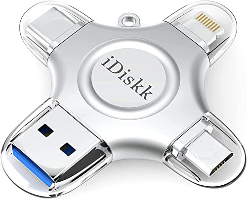 iDiskk Memoria fotografica certificata MFI da 1 TB per iPhone, chiavetta USB per USB-C iPad Android Samsung USB per iPhone 16/15/14/13/13/12/11/8, Photo Stick per computer,