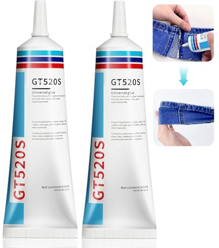 Allony Stoffkleber Textilkleber, Textilkleber Extra Stark, Stoffkleber Lederkleber, Textilkleber Waschmaschinenfest, Leder Kleber Fabric Glue-Transparenter Kleber für Stoff, Kunststoff Glas Leder Holz