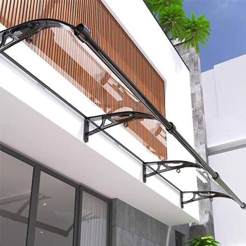 Aluminium Marquise de Porte Exterieur, Marquise de Porte D'Entrée, Terrasse Toit Abri Protection Contre La Pluie, Auvent de Patio Personnalisable(100x300cm/39 x118)