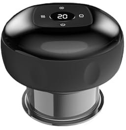 SANON Massaggiatore elettrico 3 in 1 per terapia di coppettazione a vuoto regolabile a 12 livelli, Gua Sha strumento di massaggio per riduzione della cellulite, nero