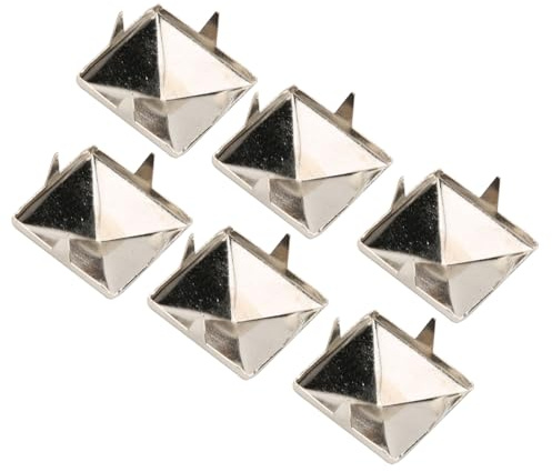Nitpyramid 100st Fyrkantiga Pyramid Punknitar 4 Klo Metalldubbar för Armband Kläder Skor Handväska (15 MM)