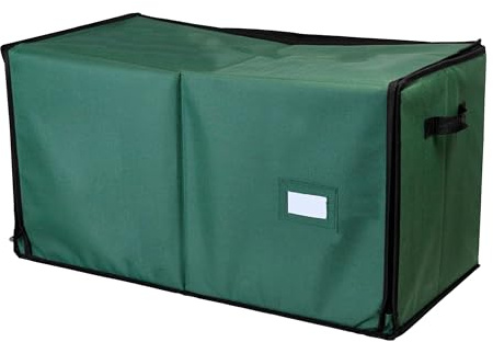 SONGMICS Caja de almacenamiento grande para decoración de Navidad, con apertura lateral, contenedor de almacenamiento apilable de Navidad con tapa, 8 bandejas de cajones, Oxford 600D, 3 pulgadas, 128