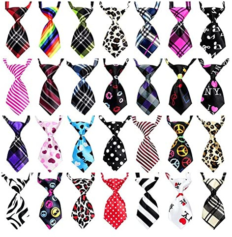 Husdjurs Slips 25 50 100 pcs/lot mix färger grossist hund bågar husdjur grooming levererar justerbar valp hund katt slips husdjur tillbehör for hundar Husdjurs Slips Set(Mix Printed Colors,100 pcs)