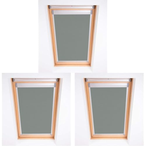 Bloc Skylight Blind for Velux Roof Windows Blockout, Pewter, MK06 (Pack of 3)