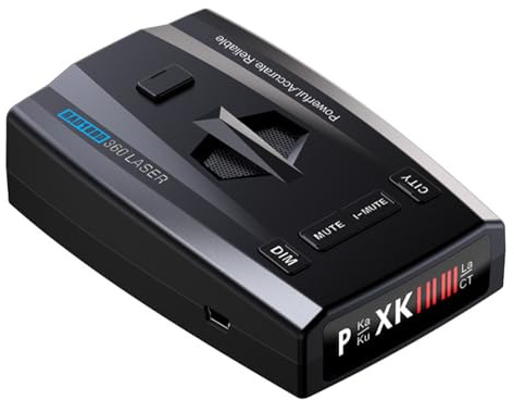 RAD1000 Laser/Radar Detector for Cars with Suction Cup Mount - Long Range Detection, X/K/Ka/KU/ST/CT Band & Laser Detection, VG-2 Immune, Mute Memory, Multi-Mode, Led Display, Ideal Gifts