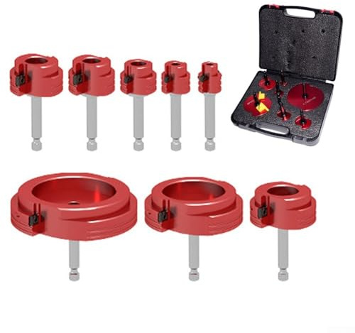 ZWEquipint Kit de escariador de PVC de 8 piezas para taladro, juego de herramientas de ahorro de accesorios de tubería de aleación de aluminio de 1/2-4 pulgadas para quitar tuberías rotas de
