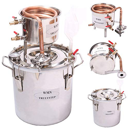 10L Kit de destilación de para el hogar destilador de cobre; para la elaboración casera de vino, alcohol, cerveza o destilación de agua