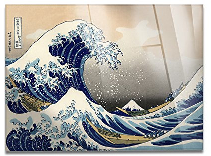 Giallobus - Quadro - Hokusai - La grande onda di Kanagawa - Vetro acrilico - 100x70 - Pronto da appendere - Quadri moderni per la casa