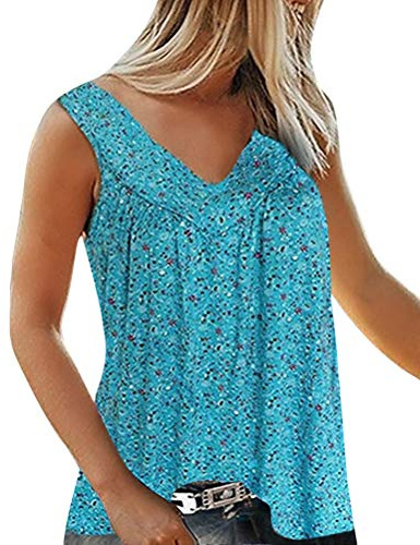 ORANDESIGNE T-Shirt Femme Grande Taille Tee Shirt Femme Ete Chic Lâche Fleur Imprime Manche Courtes Col V Sexy Top Blouse Casual Haut Tunique Tops Chemise