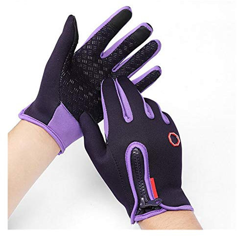 YGLONG Guanti Moto Touch Screen Moto Guanti per Guanti da Moto Invernale Guanti Sportivi all'aperto Guanti da Donna Calda Donna Anti-Slip Impermeabile Guanti da Moto (Color : Purple, Size : S)