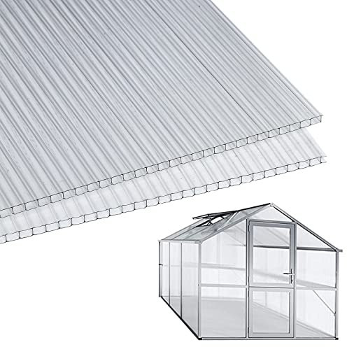 Sonnewelt Plaques de Serre 14 pcs,découpables,60,5x121 cm Polycarbonate alvéolaire 4mm Clair,pour Serre Horticulture etc.