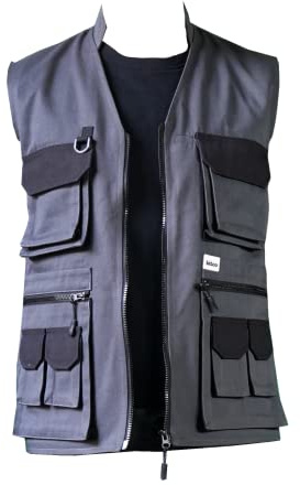 Bitco BTC20 Multi-Map Tool Vest Work Vest Reinforced Fabric Outdoor Vest Water Repellent Reinforced Soft Lining Gardening Work Vest Tool Pockets Safety Vest