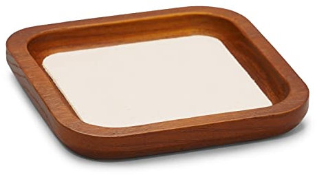 Oirlv Plateaux à Bijoux en Bois Massif,Petit Plateau à Bijoux pour Bague,Boucles d'oreilles,Bracelets,Porte-Collier,Organisateur(Petit,Blanc crème)