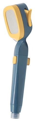 4 Gang Wassersparender Duschkopf mit Filter, G1/2 (2 Cm) Anschluss One Touch Water Stop Booster Duschkopf, 0, 05 Mpa Bis 0, 75 Mpa Wasserdruck, Starke und Stabile Leistung (Marineblau Gelb)