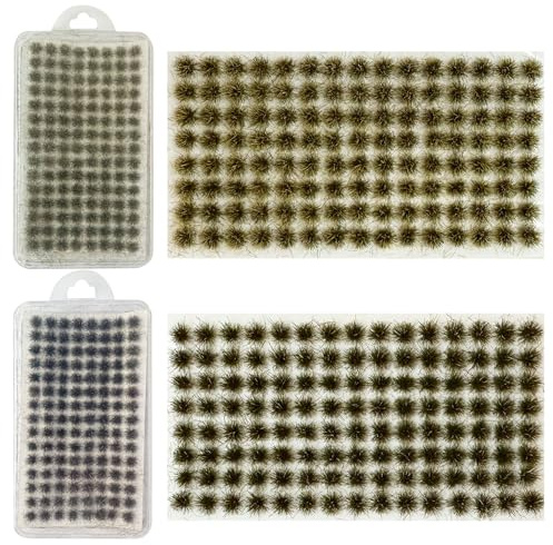 Woohome Static Grass Tuft självhäftande statisk gräs, statisk gräs, miniatyrbuske, buske för miniatyrer, surfplatta, spel, modelljärnväg terrängväg (gul)