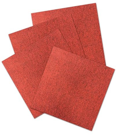 20 x Carpet Tiles 5 SQM Heavy for Bedroom Living Room Office Premium Flooring Rugs Floor Tile Hardwearing Anti-Slip Floor Covering, Bitumen Backed (Red)