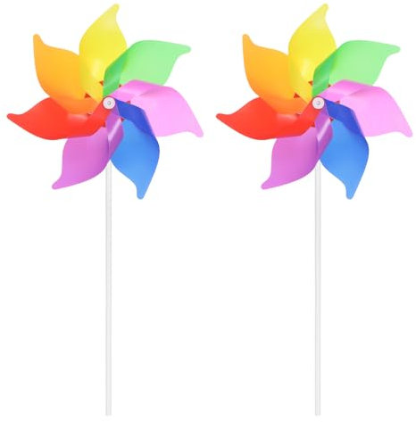M METERXITY 2 Set Girandole - 15,9 Pinwheels Giardino e Cortile, Applicabile Decorazioni Giardino/Decorazioni Cortile Aperto/Decorazioni Cortile/Arte Cortile (Mulino Vento Arcobaleno)