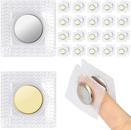 Flycppo Versteckter Magnetverschlüss,20 Paar Nähen Magnet Knopf,Unsichtbare Magnetknöpfe,Magnet Knopf für Stoff,Vorhang,Kleidung