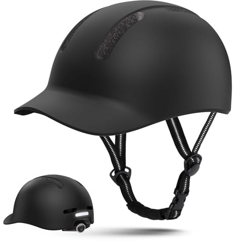 Shinmax Fahrradhelm für Damen und Herren, Einstellbarer Helm mit Visier & Sonnenschutz, Leicht & Belüftet für Urban Pendler Stadt & Rennrad (Kohlefaser, M:54-58cm)