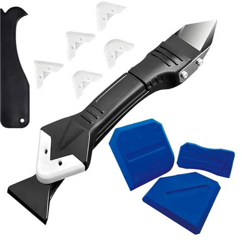 Silicone Caulking Tool Kit – Multi-Edge Sealant Finishing Tool with Stainless Head, Remover & Smoother for Bathroom, Kitchen, Floor, Window, Sink, Corner & Joint Caulk Application