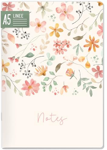 Häfft paper&you® Notizheft Classic A5 liniert für Notizen Wild Blossoms