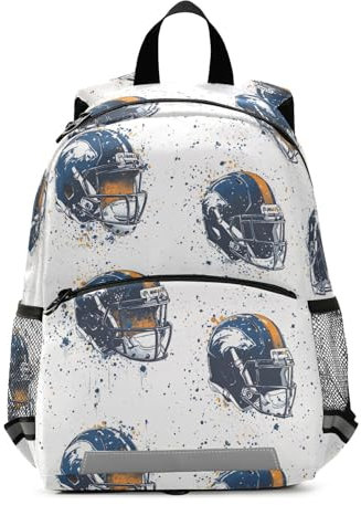 Mnsruu Sac à dos pour tout-petit, casque de football américain, sac pour chambre d'enfant, garçons et filles, sac de voyage pour la maternelle, sac de voyage avec bande réfléchissante