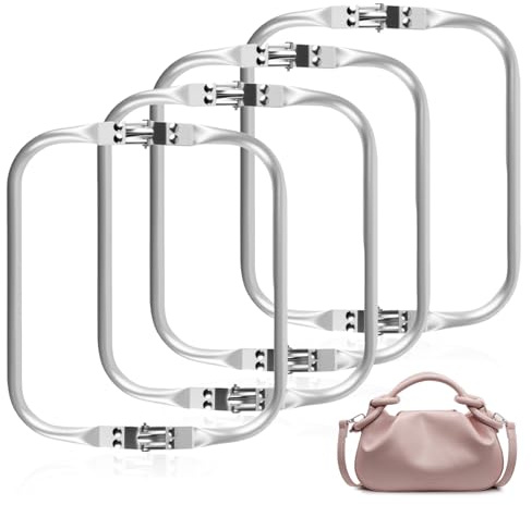 4 Pcs Cornici a U per Chiusura Borsa Uncinetto (20cm) in Alluminio, Manico Interno per Borse Fai da Te, Chiusura a Bacio, Borsa a Forma di U Manico Interno, Chiusura Telaio Borsa in Alluminio (4pcs)