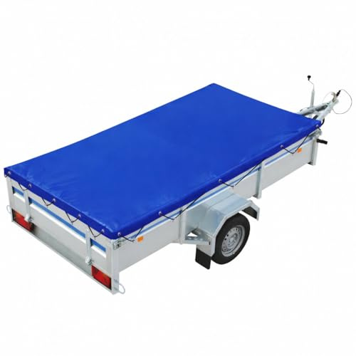 8' x 5' (248cm x 157cm x 8cm) 650gsm Waterproof Reinforced PVC Trailer Cover Featuring Marine Grade Thread, 8mm Bungee Cord & Brass Eyelets.