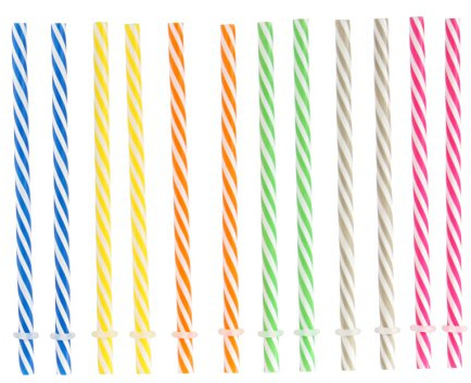 Totally Addict KA1917 Juego de 12 pajitas para Mason Jars PP 1,30 x 1,30 x 17,20 cm, Multicolor