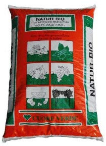 NATUR-BIO Kg20 CONCIME UNIVERSALE BIOLOGICO fertilizzante biologico per prato orto e giardino - per tutte le colture