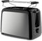 Slabo Toaster Edelstahl Automatik mit Brötchenaufsatz, Röstaufsatz, Defrost Funktion, Stopp-Taste, 5 Stufen - 750W - schwarz