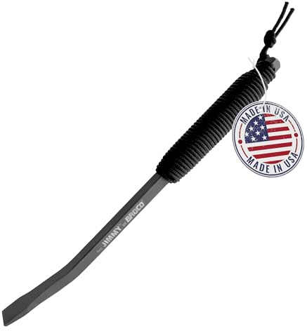 Broco Jimmy Tactical Pry Bar, EDC, Rescue & Breaching Tool, Durable Steel, Comfort Grip, Nail Puller Tool, Crowbar, 10.5inch Prybar