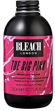 Bleach London The Big Pink Color - Semipermanente Haarfarbe, helles echtes Rosa, vegan, tierversuchsfrei, lebendige temporäre Haarfarbe, Creme, 150 ml