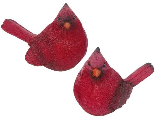 Gishima Cardinal Figurines Red Cardinal Bird Statue Figures for Home Decor and Cardinal Gifts(Set of 2)