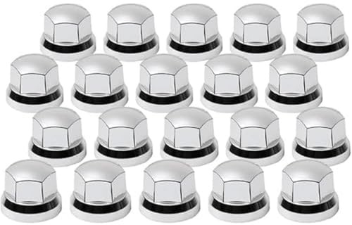 Ryme Automotive 60 un. Cubre Tuercas Cromado Universal para Tuercas de Rueda Camión Remolques Altura 41mmm. Tapas de Tuercas Cromadas (SW32)