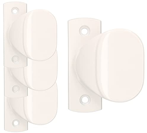 KOTARBAU® Set di 4 pomelli per porta con breve targhetta per porte, cancelli, ingressi, colore: bianco