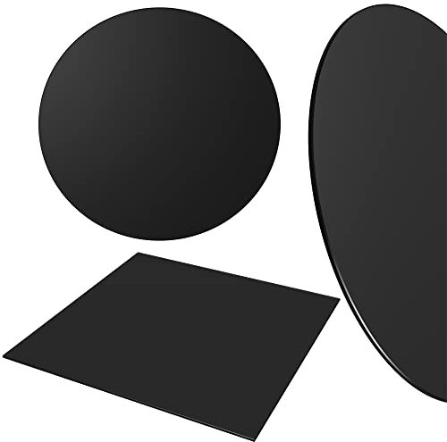 Melko Plateau de table en verre de sécurité ESG noir - Différentes tailles et formes - Plaque de sol en verre de cheminée (rond, Ø 90 cm)