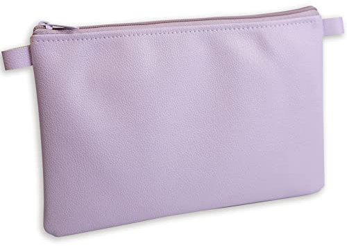 effektivo Banktasche mit Reißverschluss, Kunstleder violet, pink, 27 x 17 cm, passend für Dokumente bis DIN A5