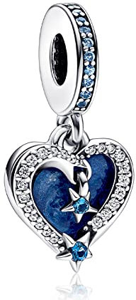 MGIUL Celestial Shooting Pendentif en Forme de Coeur en étoile Pour Les Femmes Bracelets Colliers en Argent 925 Charms Bijoux Cadeau Pour Les