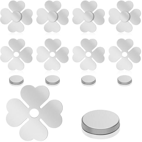 Smivyhp 8 Stück Tischdeckenbeschwerer für Draußen Magnetische Tischdeckenklammern aus Edelstahl Tischtuchklammer, Vierblättriges Kleeblatt Tischtuchgewichte für Garten Drinnen Tischtuchhalter