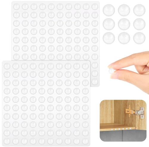 200PCS Tampon Amortisseur Meubles, 8x3 mm Autocollant Transparente Pieds, Silicone Tampon Amortisseur Transparent, Butées de Protection en Caoutchouc, pour Portes de Placard, Clavier, Tiroir, Chaise