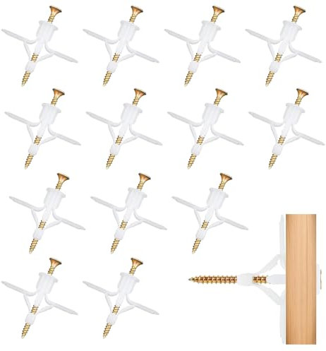 TREABEAR 200Pcs Rigipsdübel, Hohlraumdübel, Dübel Set Mit Schrauben, Gipskartondübel, Spreizdübel, Hohlwanddübel, Trockenbau Dübel, Schwerlastdübel für Hohlwände Gipskartonplatten Trockenbau