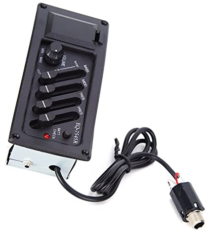 EQ Pickup per Chitarra, Pickup per Chitarra Elettrica con Cavo da 2,5 Mm e Indicatore di Batteria Scarica per Chitarre Folk Acustiche Classiche