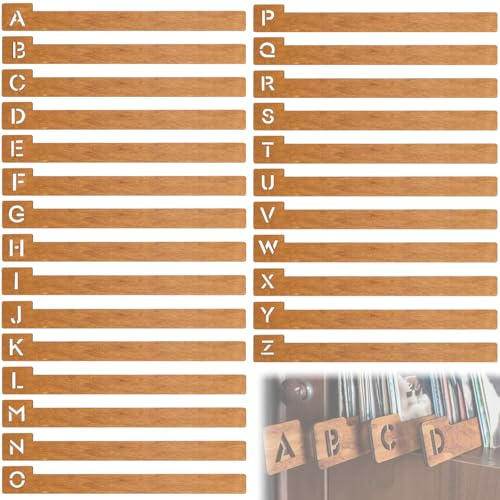 NCTNCX Divisores de vinilo para discos de vinilo, 26 unidades, con registros, 26 separadores de discos, A-Z, Dvd Letter para álbum, CD Dvd, archivo, libro et