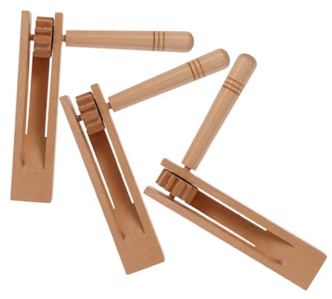 SUPVOX 3pcs Wooden Ratchet Soundboard Castanets Handheld Percussion Musical Instrument for Boys and Girls Classroom